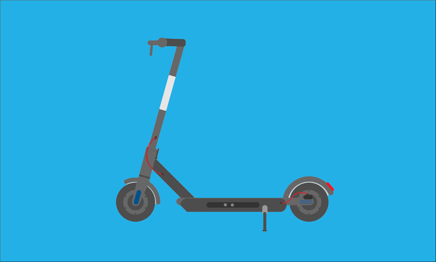 Illustration på en elsparkcykel. 